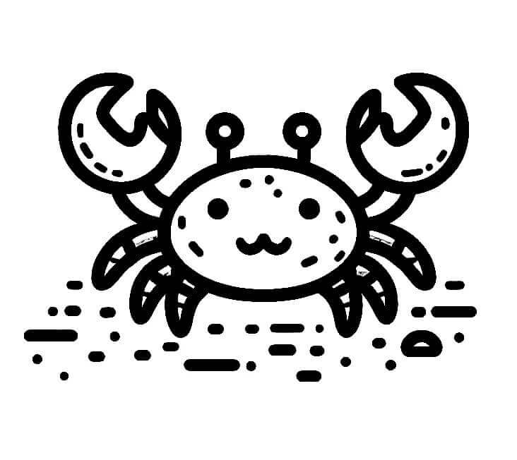 Desenho de Imprimivel Grátis Caranguejo para Crianças para Colorir e Pintar