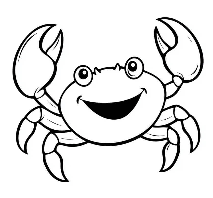 Desenho de Imprimivel Grátis Caranguejo para Colorir e Pintar