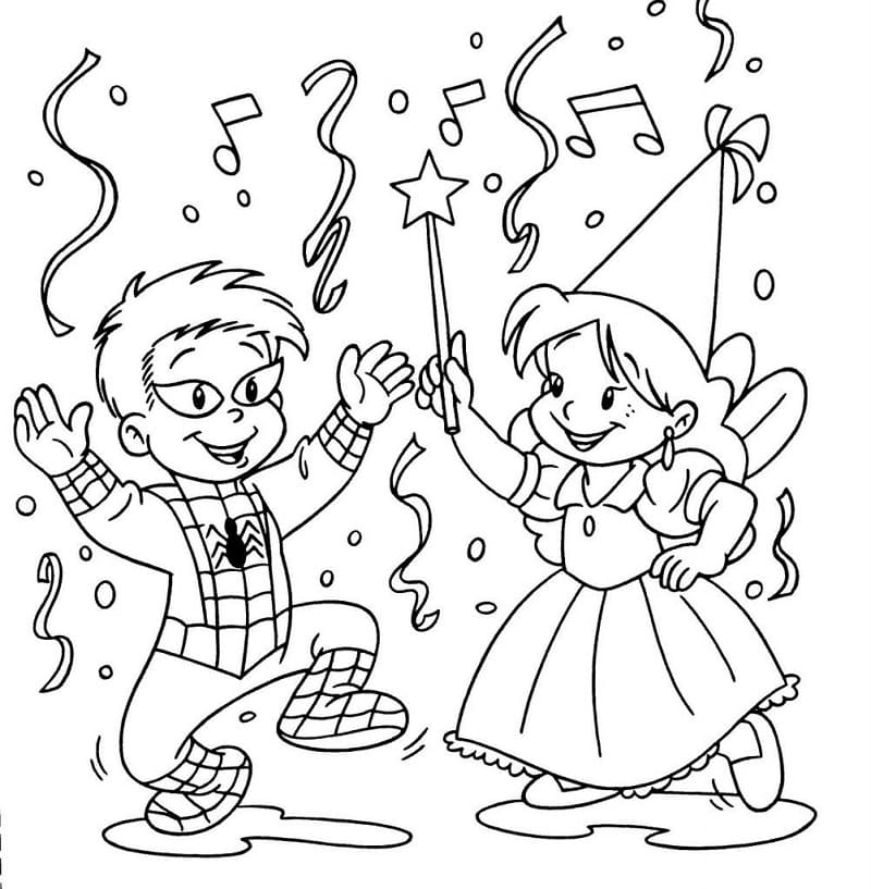 Desenho de Carnaval Download para Colorir e Pintar