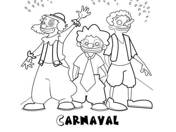 Desenho de Carnaval Download Pdf para Colorir e Pintar