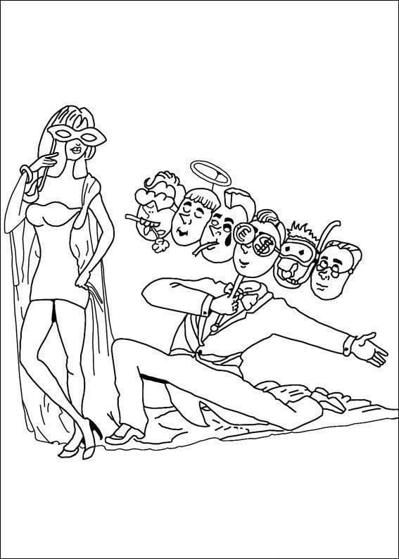 Desenho de Carnaval Download Pdf para Imprimir e Pintar