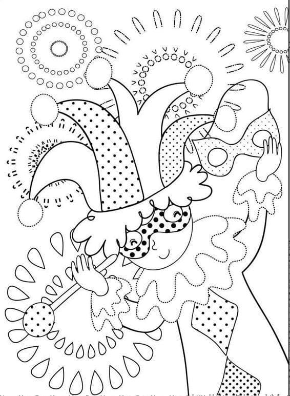 Desenho de Carnaval Grátis Pdf para Colorir e Pintar