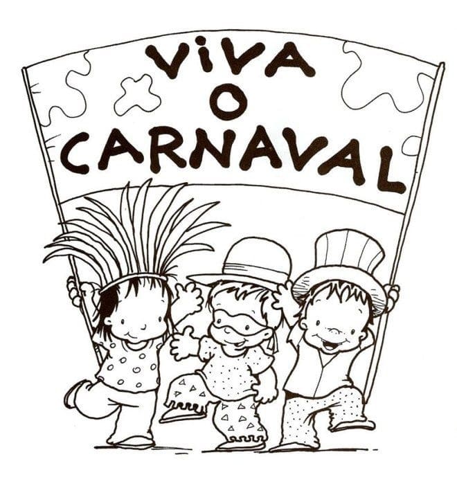 Desenho de Carnaval Imprimivel para Imprimir e Colorir e Pintar