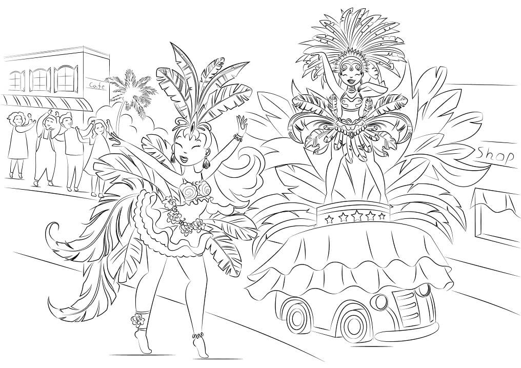 Desenho de Carnaval Imprimivel Pdf para Imprimir e Pintar
