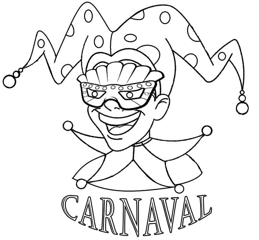 Desenho de Carnaval para Pintar Imprimivel