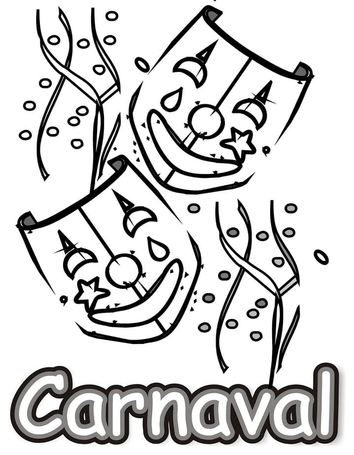 Desenho de Carnaval para Pintar Pdf Grátis