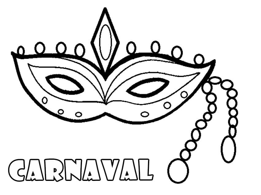 Desenho Máscara de Carnaval para Imprimir Download e Pintar