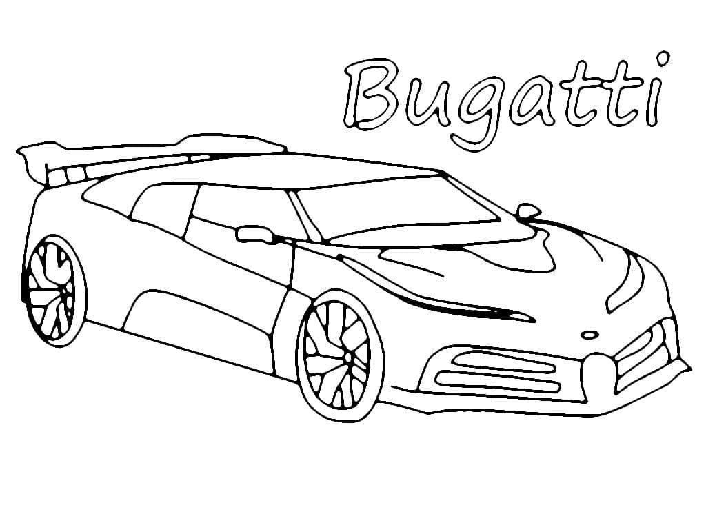 Desenho de Bugatti Imprimivel para Crianças para Colorir