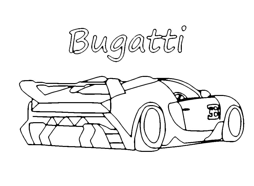 Desenho de Imprimivel Bugatti para Crianças para Colorir