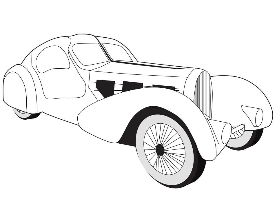 Desenho 1935 Bugatti Type 57S para Colorir 6