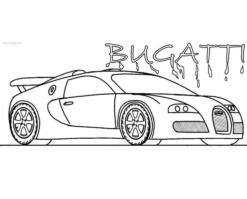Desenho Grátis de Carro Bugatti para Baixar