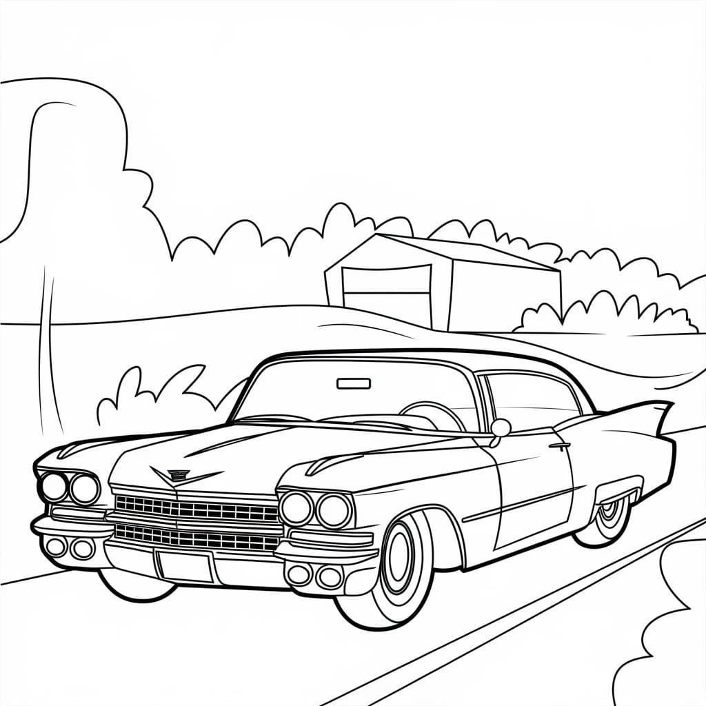 Desenho de Grátis Cadillac para Crianças para Colorir