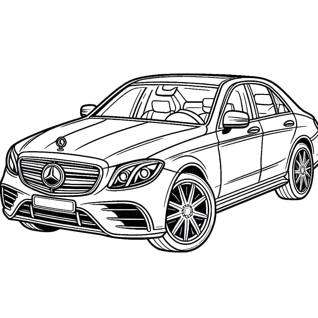 Desenhos de Carro Mercedes para Colorir e Pintar