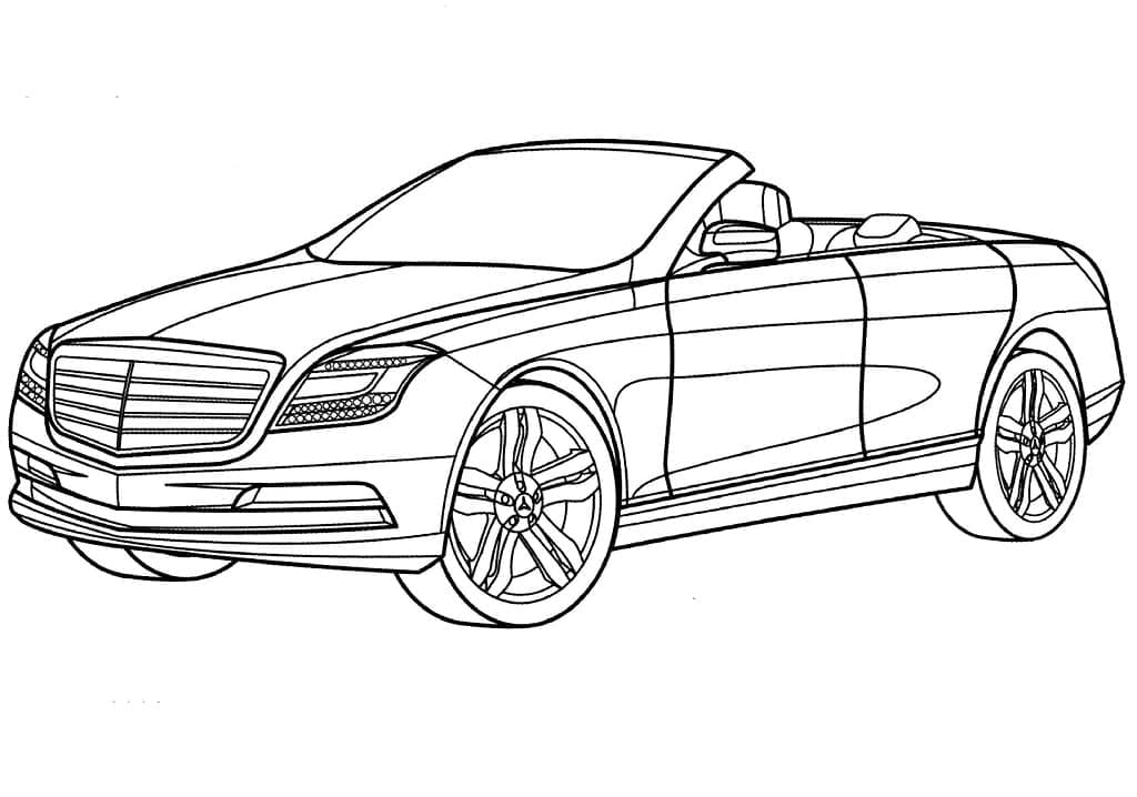 Desenhos de Imagem de Carro Mercedes para Colorir e Pintar