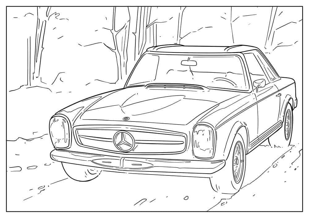 Desenhos de Mercedes Grátis para Colorir e Pintar