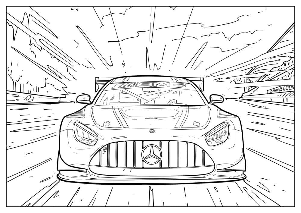 Desenhos de Mercedes Imprimivel Grátis para Colorir e Pintar