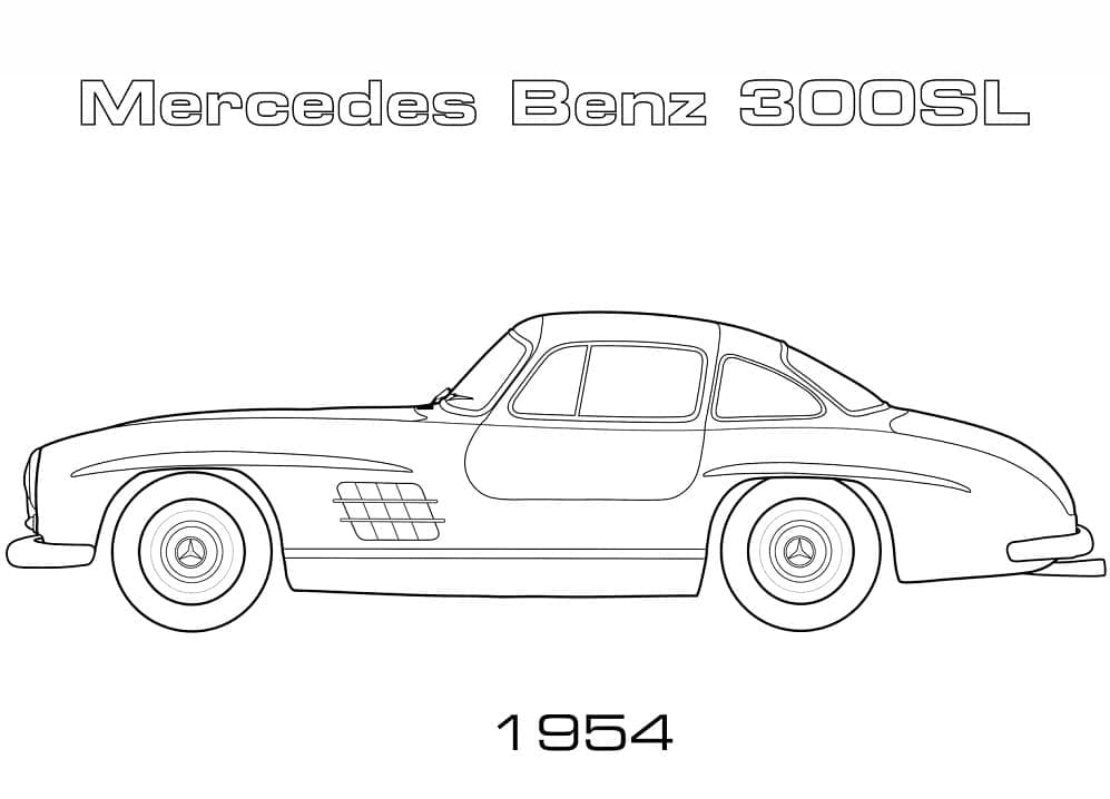Desenhos de Mercedes Imprimivel para Crianças para Colorir e Pintar
