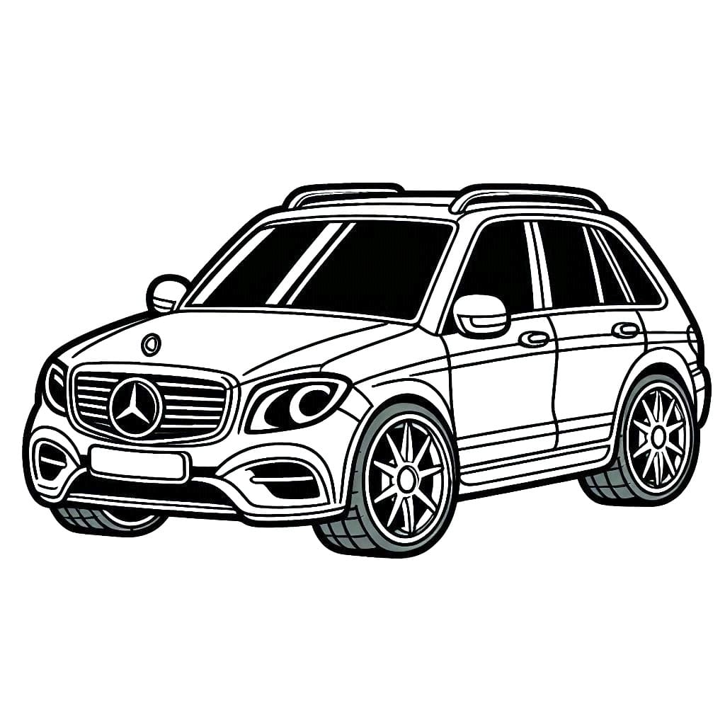 Desenhos de um Carro Mercedes para Colorir e Pintar