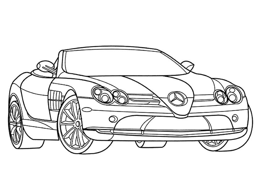 Desenho de Carro Mercedes A4 para Colorir de Graça e Pintar