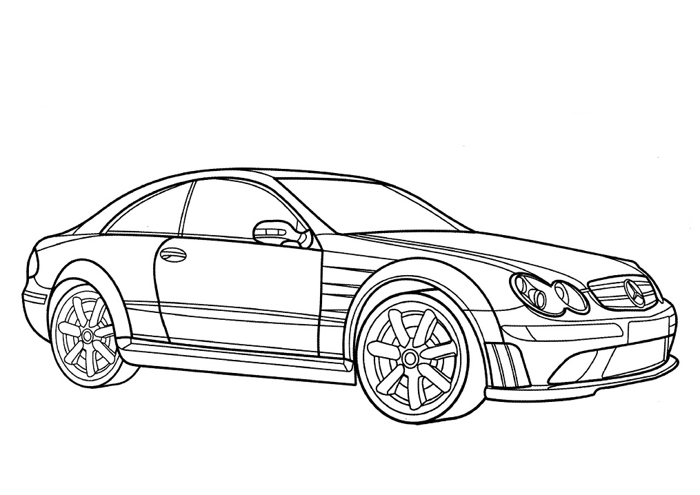 Desenho de Mercedes Clk Class para Colorir e Pintar