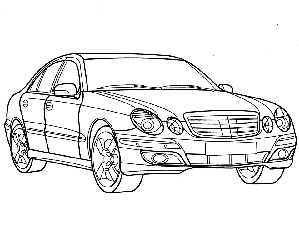 Desenho de Mercedes e Class para Colorir e Pintar