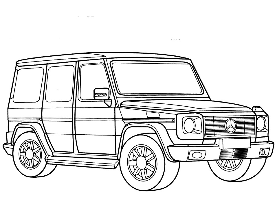 Desenho de Mercedes G Class para Colorir e Pintar