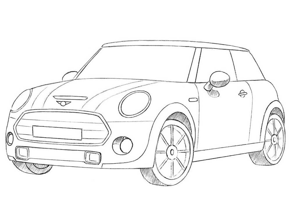 Desenho Mini Cooper para Colorir 3 e Pintar