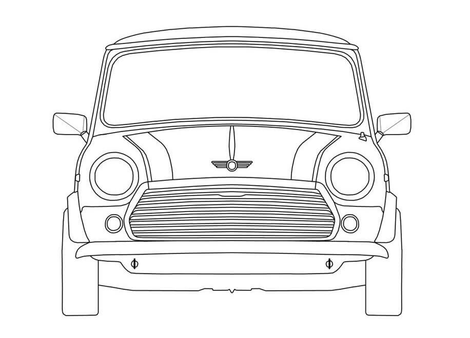 Desenho Pdf de Mini Cooper para Pintar