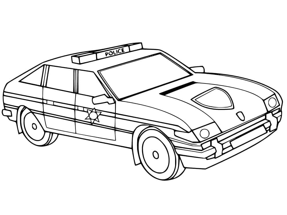 Desenho de Carro de Polícia Incrível para Colorir e Pintar