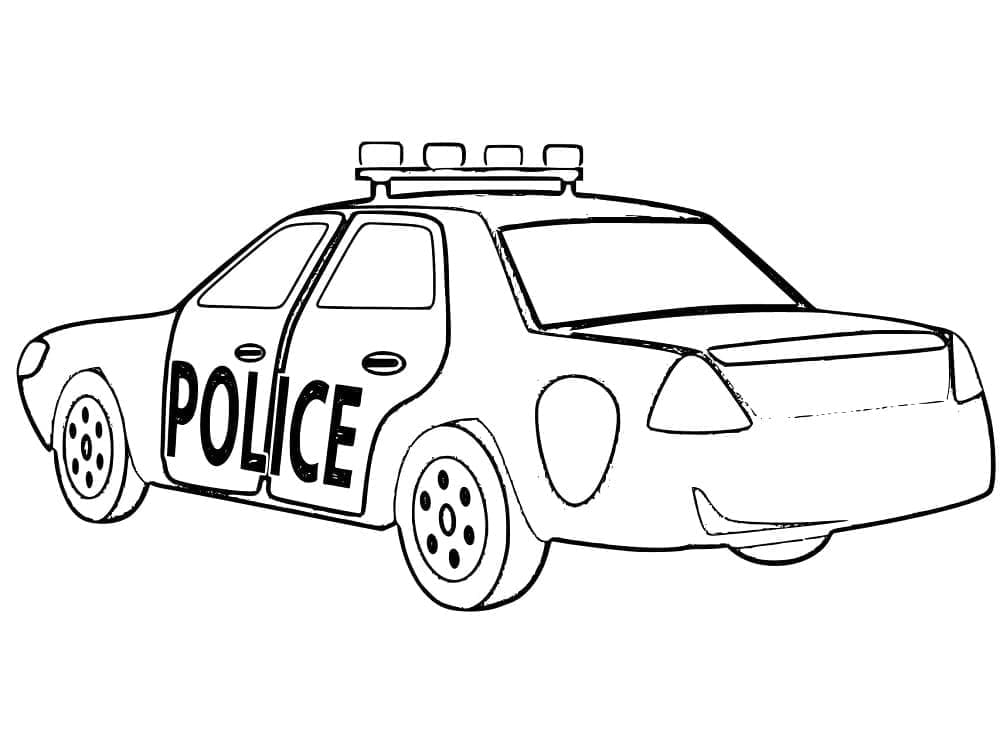 Desenho de o Carro de Polícia para Colorir e Pintar