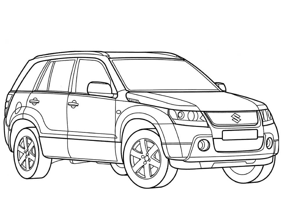 Desenho de Carro Suzuki Grand Vitara para Colorir e Pintar