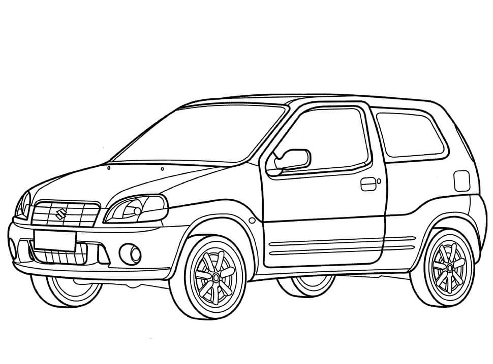 Desenho de Carro Suzuki Ignis para Colorir e Pintar