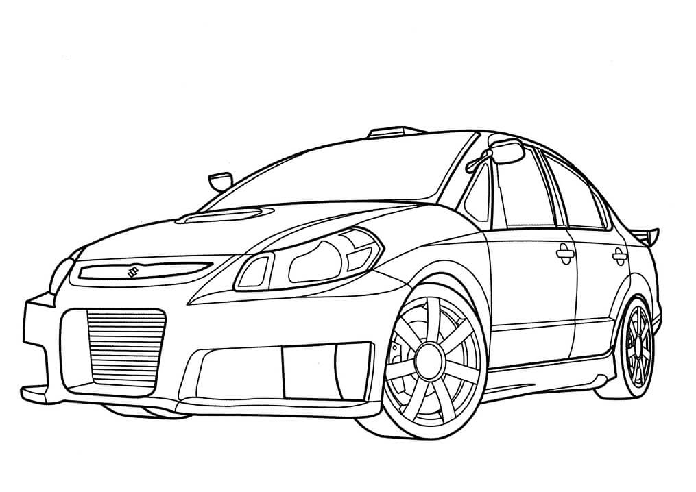 Desenho de Suzuki Sx Force para Imprimir e Colorir e Pintar