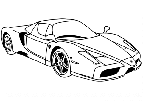 Desenho de Carro Automóvel Pdf para Colorir e Pintar
