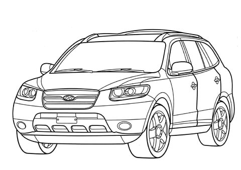 Desenho de Carro Download para Colorir e Pintar