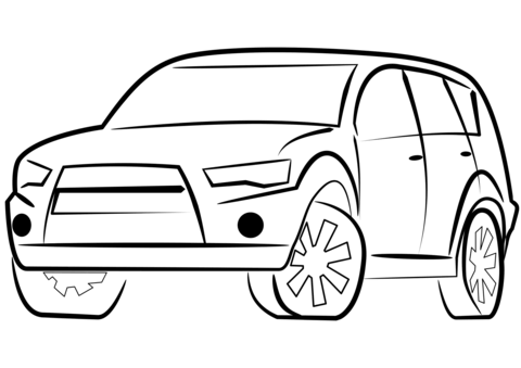Desenho de Carro Grátis para Colorir e Pintar