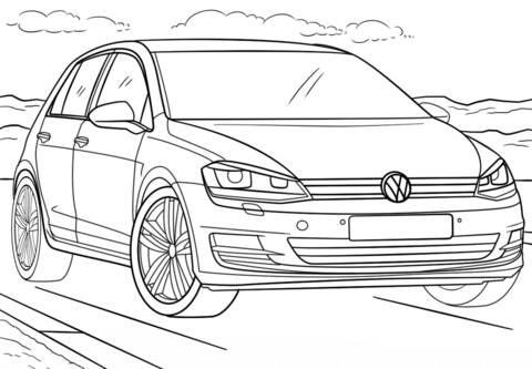 Desenho de Carro Grátis Pdf para Colorir e Pintar