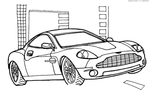 Desenho de Carro Pdf para Colorir e Pintar