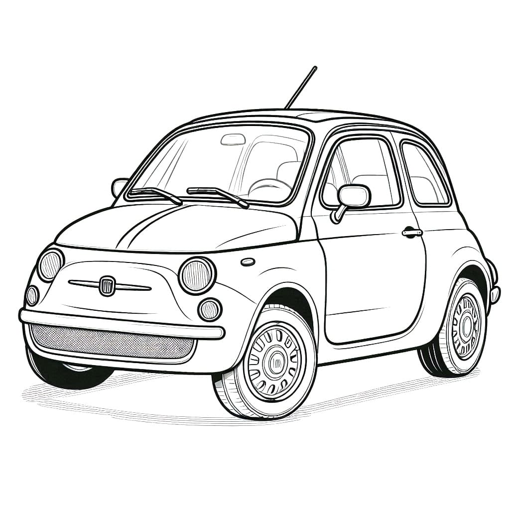 Desenho de Carro Fiat para Colorir e Pintar