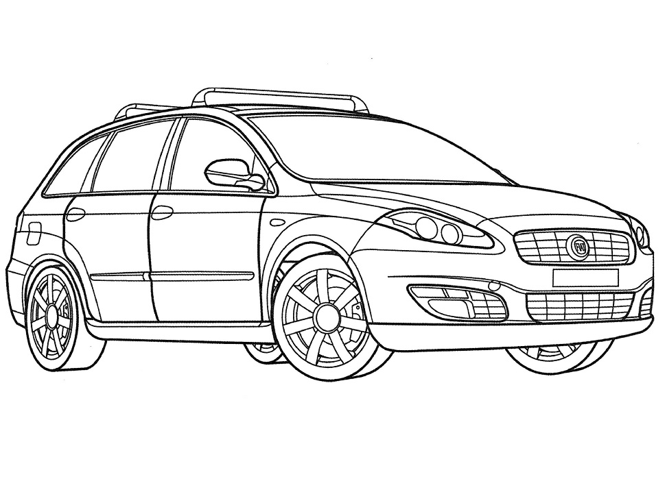 Desenho de Fiat Cromá para Colorir e Pintar