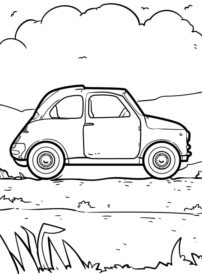 Desenho de Imagem de Carro Fiat para Colorir e Pintar
