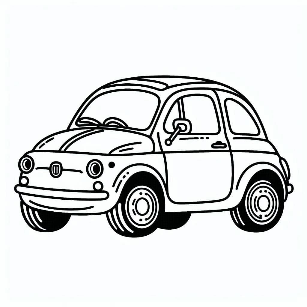 Desenho de Pintura de Fiat para Colorir e Pintar