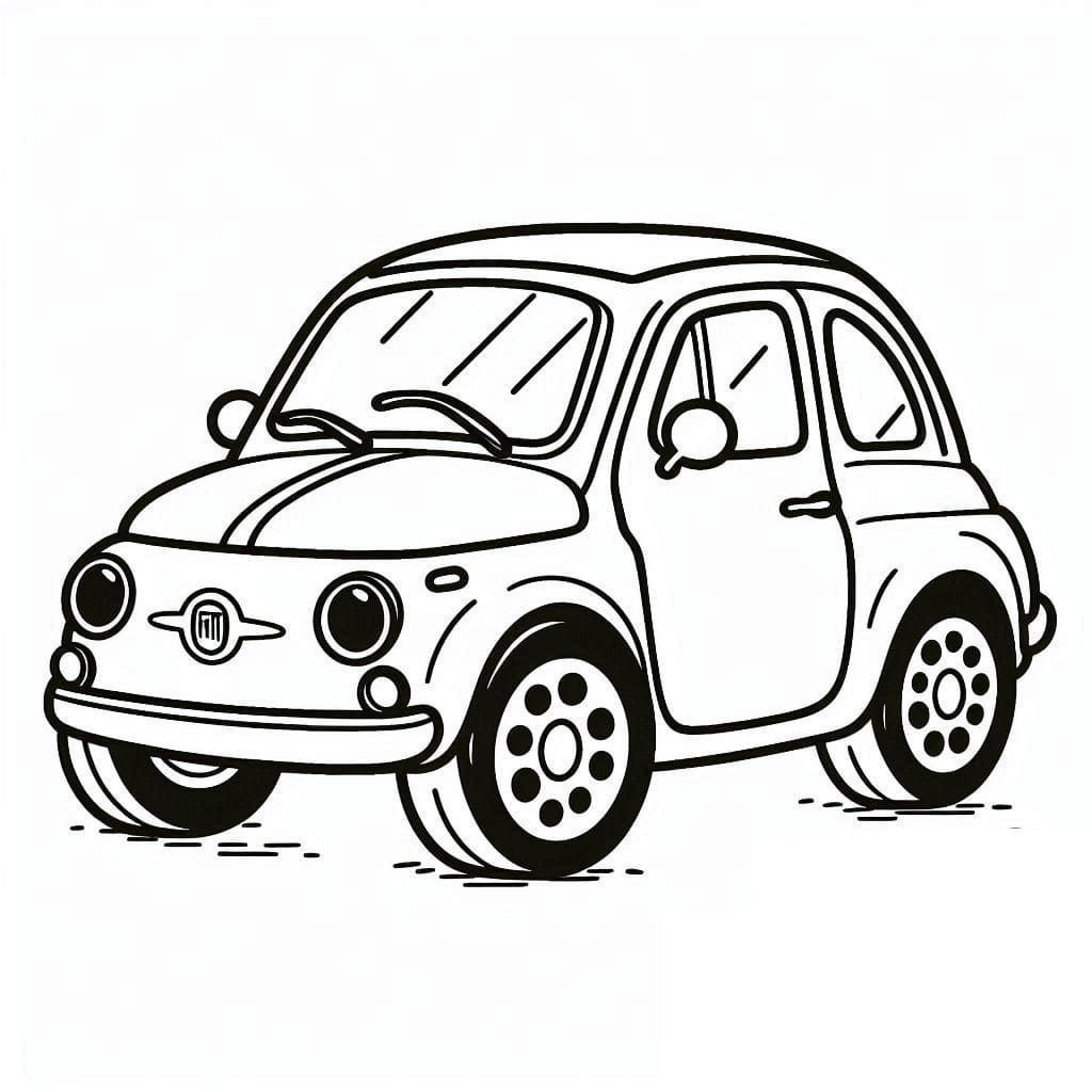 Desenho de um Carro Fiat para Colorir e Pintar