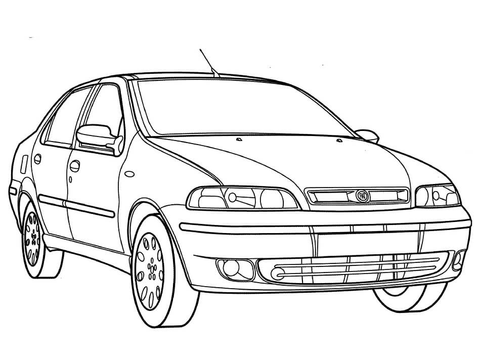 Desenho Fiat Albea para Colorir e Pintar