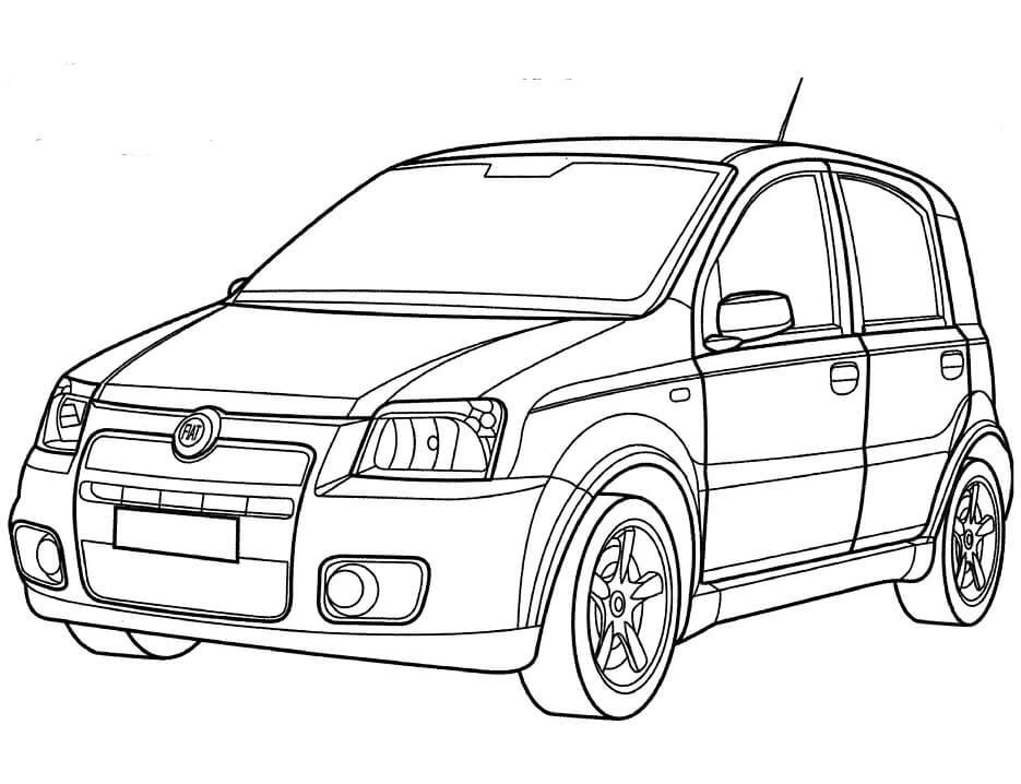 Desenho Fiat Panda para Colorir e Pintar