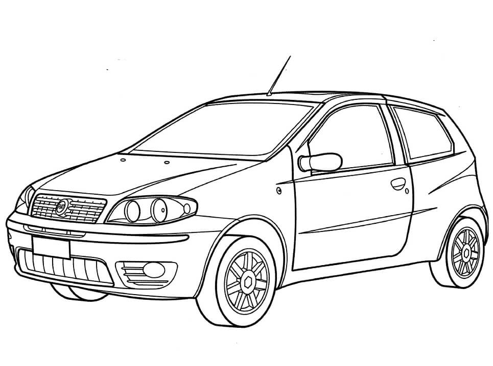 Desenho Fiat Punto para Colorir e Pintar