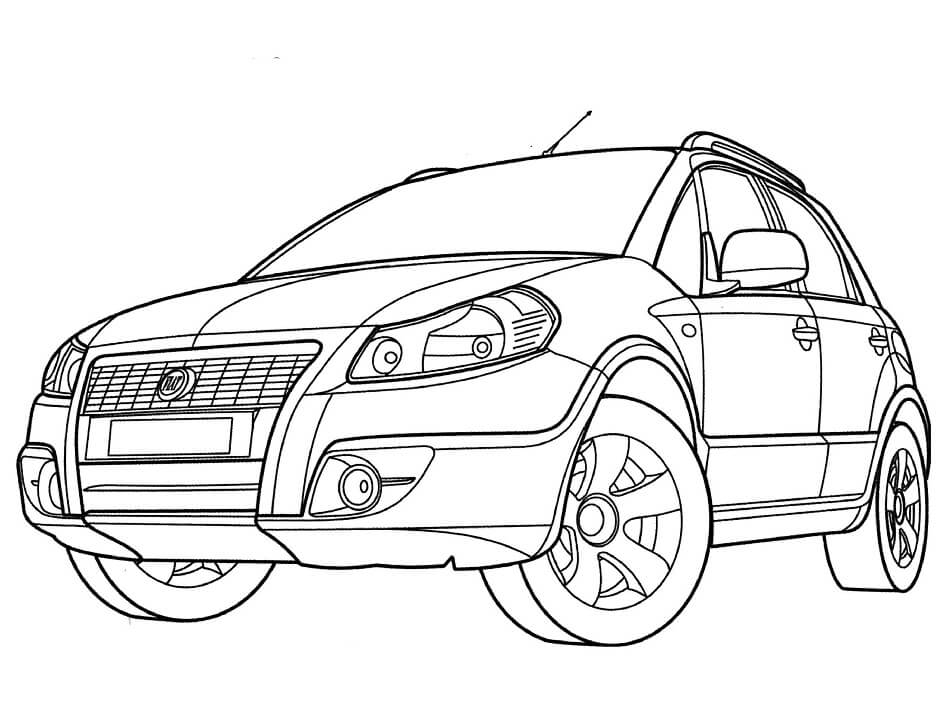 Desenho Fiat Sedici para Colorir e Pintar