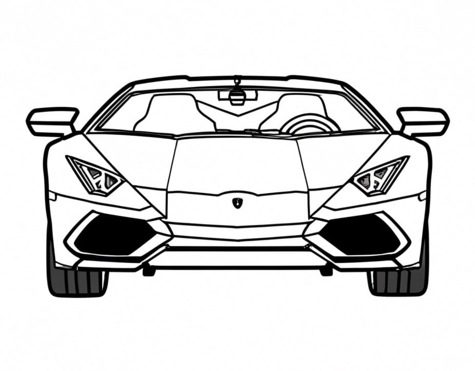 Desenho de Bela Lamborghini para Colorir e Pintar