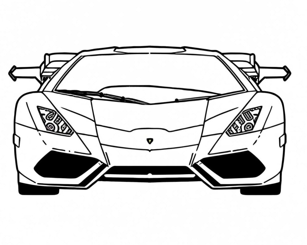 Desenho de Carro Lamborghini para Colorir e Pintar