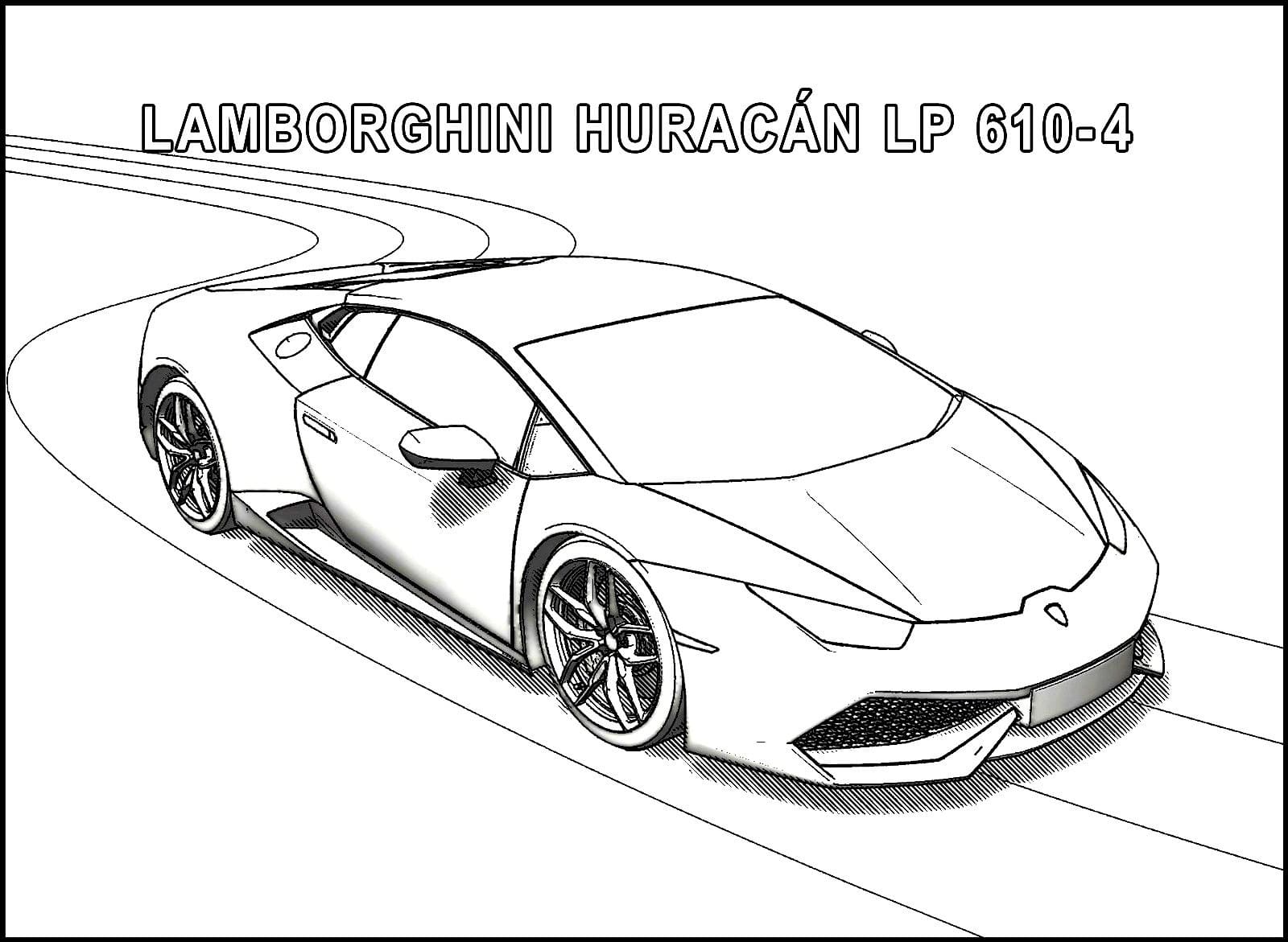 Desenho de Imagem de Lamborghini para Colorir e Pintar